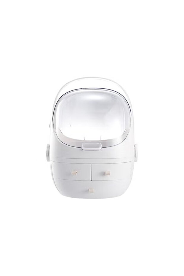 Round Shape Portable Cosmetic Organizer White