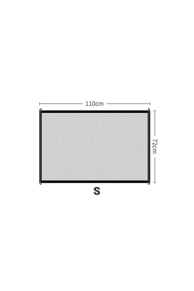 110x72cm Pet Barrier Fence Baby Safety Gate Mesh with Telescopic Pole Hook Stairs Entrance Indoor Ga