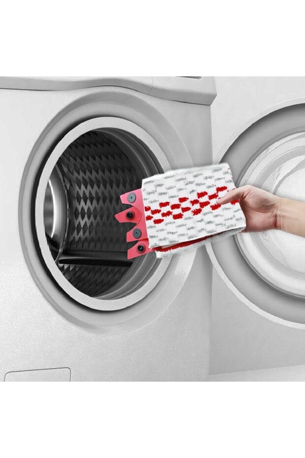 Set of 3 mop refills compatible with Ultramax, red and white microfiber - 6
