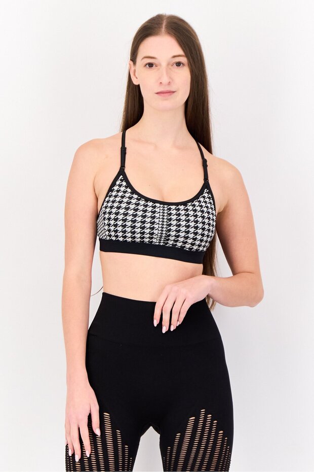 Women Lightly Padded Sleeveless Training Sports Bra, Multicolor