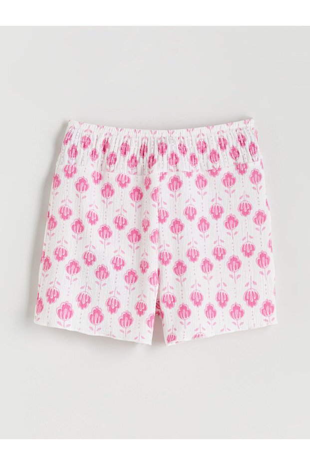 Floral Girl's Shorts with Elastic Waist