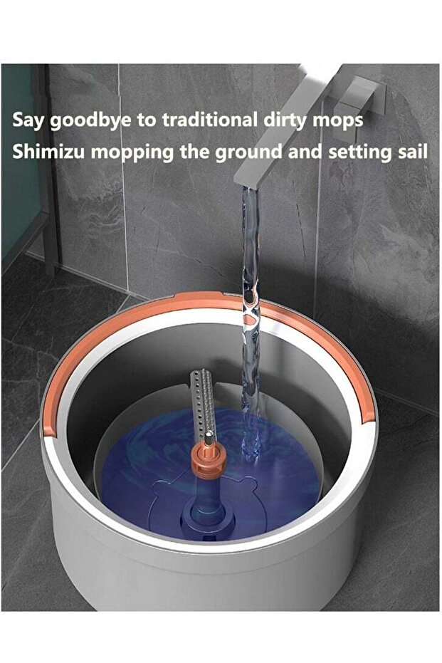 Spin Mop & Bucket Set, with 6 Washable ,180° Rotating Mop Head ,Wet Dry Use , Reusable Pad - 3