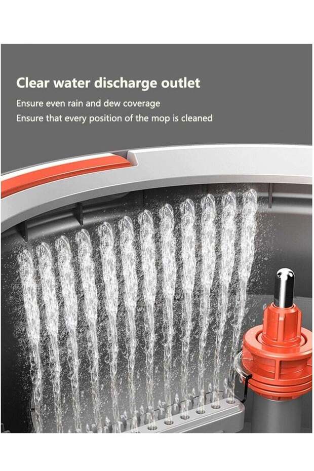 Spin Mop & Bucket Set, with 6 Washable ,180° Rotating Mop Head ,Wet Dry Use , Reusable Pad - 4