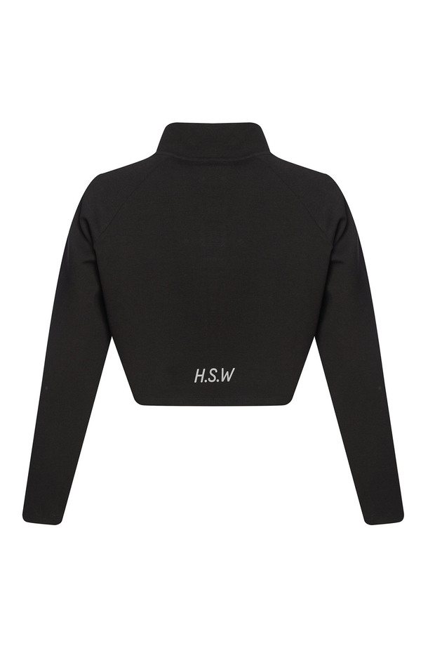 Tech Kadın Siyah Bisiklet Yaka Sweatshirt - 3