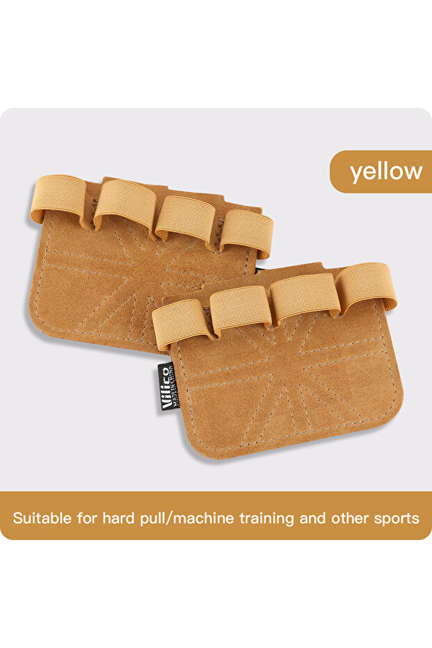 A0141-brown Powerlifting Gym Gloves Breathable Horizontal Bar Booster Gloves Weightlifting Leather P