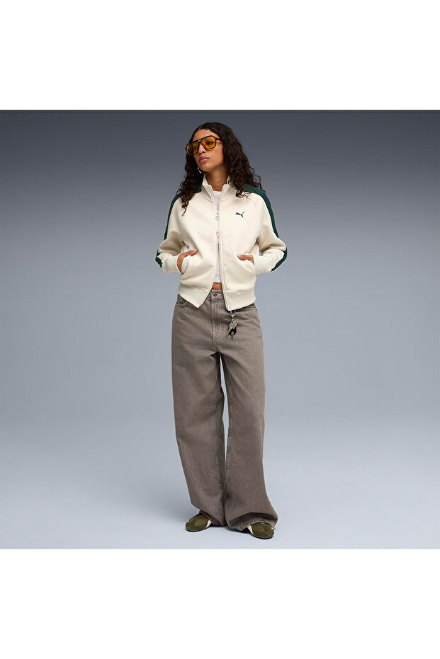 T7 Always On Track Kadın Ekru Dik Yaka Ceket - 3