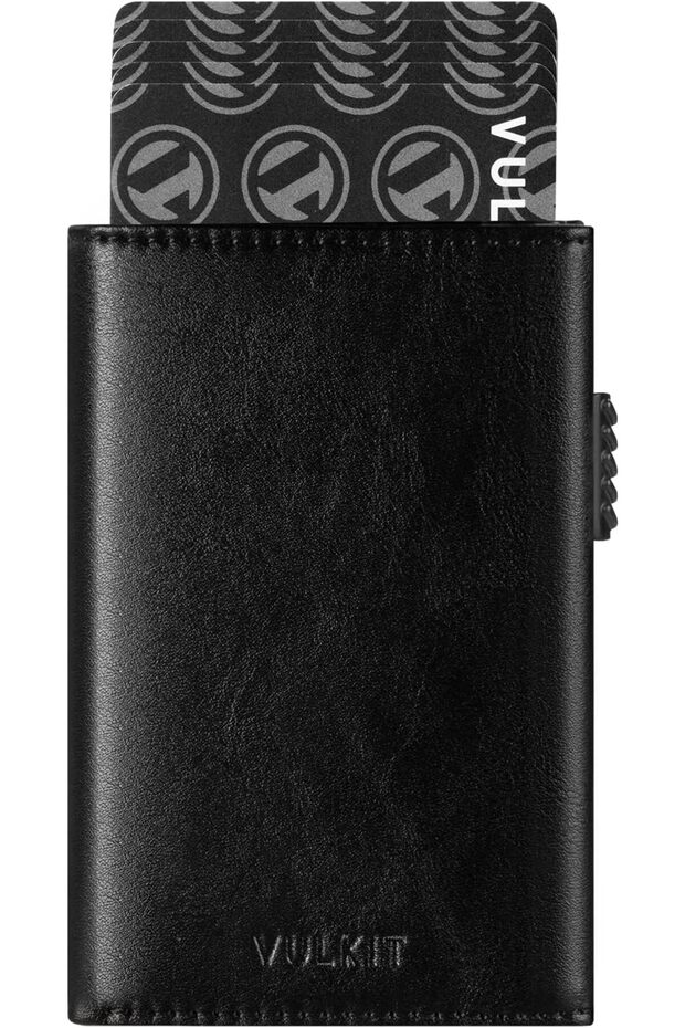 Men's Card Holder Wallet Pop Up Wallet Magnetic Closure RFID Blocking Tri-fold Leather Wallet