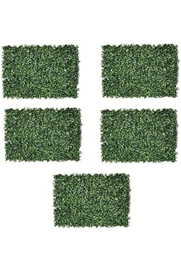 FFD Artificial Green Grass Wall Backdrop - Nature Haven Synthetic Panel, Evergreen Delight Pack of 5