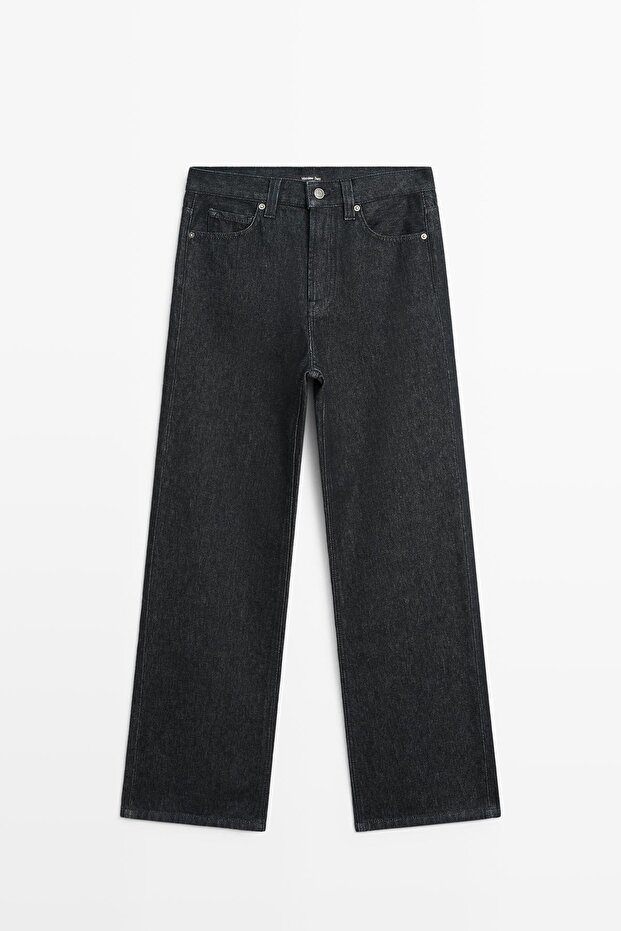 Yüksek bel geniş paça jean - 5