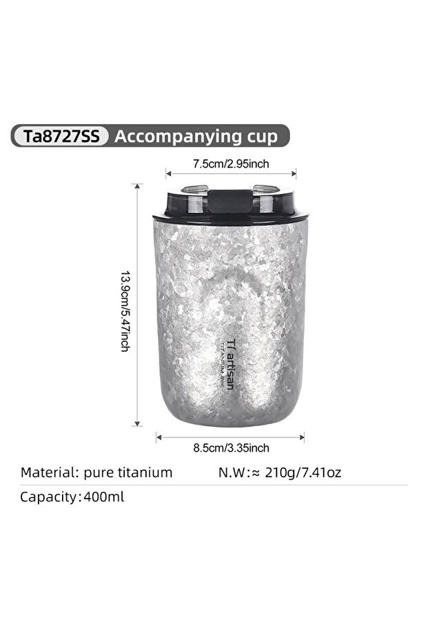 400ML coffee mug Tiartisan Titanium Thermos Bottle Outdoor Camping Ultralight 400ML Coffee Mug Porta