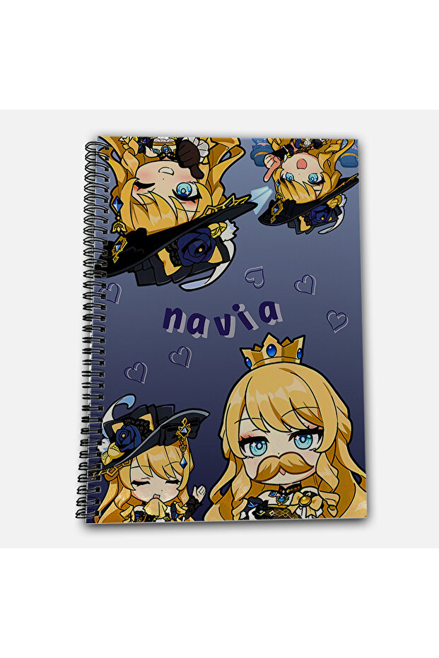 Genshin Impact Navia Checkered A4 School Notebook 72 Sheets Model 1 - 2