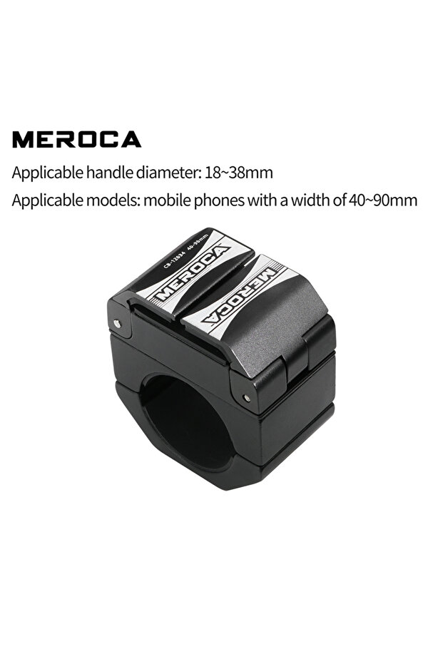 Phone holder black MEROCA Bicycle Mobile Phone Holder Can Be Rotated 360° Hidden Ultra-Light MTB ROA