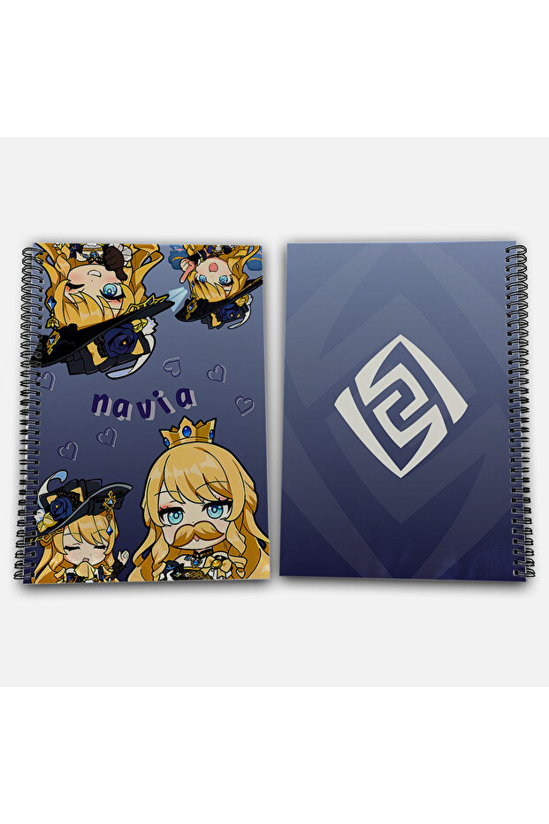 Genshin Impact Navia Checkered A4 School Notebook 72 Sheets Model 1 - 1