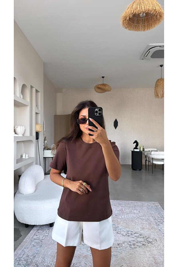 Brown Dlv Basic Cotton Tshirt - 7