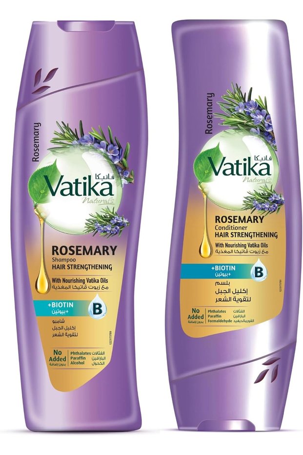 Vatika Rosemary Shampoo 400ml + Conditioner 360ml | With Biotin | Strong Growth & Hair Fall Control