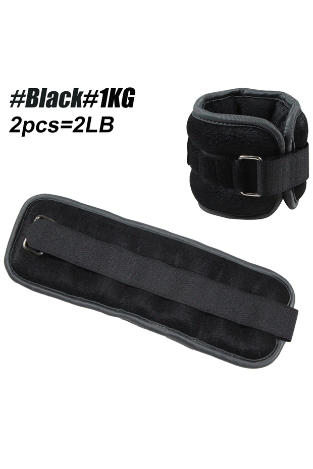 Black-1KG-1Pair 1Pair Adjustable Ankle & Wrist Weights (0.5kg/1kg) - Neoprene Leg Arm Straps for Run