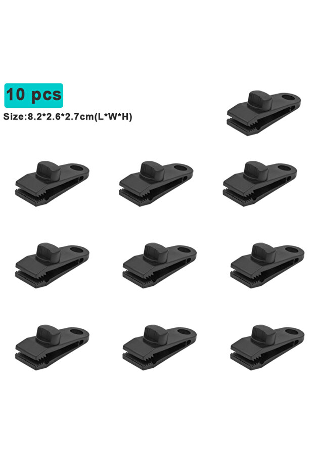 10pcs Outdoor Sturdy Tent Clips Camping Tarpaulin Clips Anti-wind Fixed Clamp Tent Hook Clips Heavy