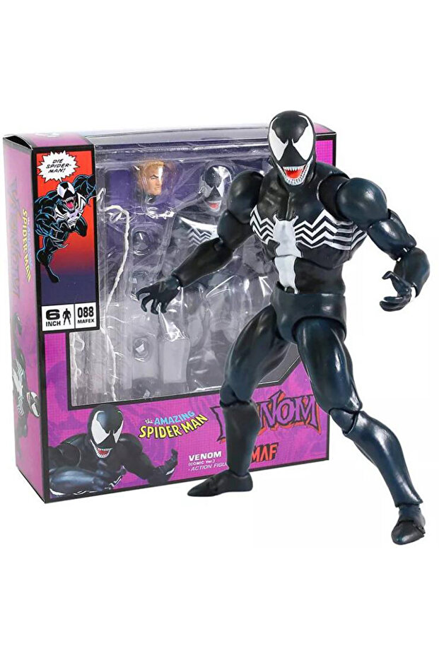 with box 01 Mafex 088 Marvel Character Venom Articulated Figure Model Toys 18cm