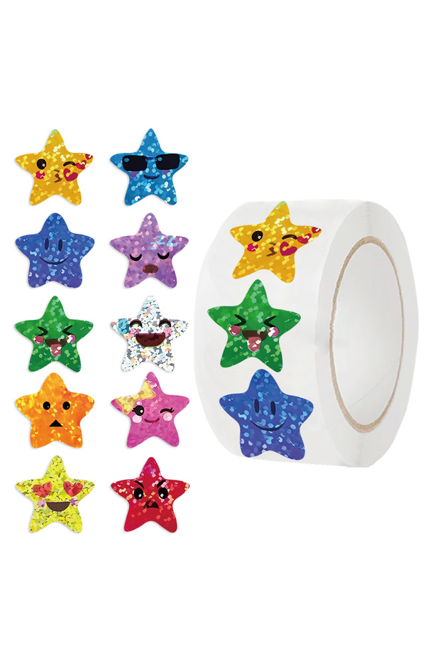 500PCS 500PCS/Roll Colorful Star Stickers For Kids Reward School Classroom Adhesive Star Stickers Fo