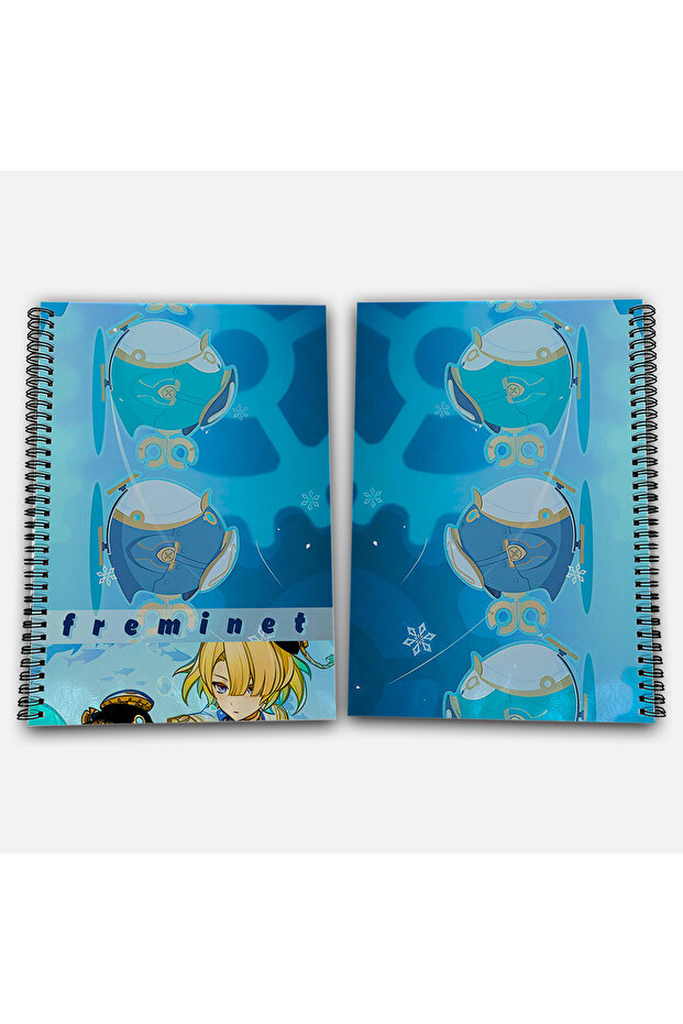 Genshin Impact Freminet Checkered A4 School Notebook 72 Sheets Model 3 - 1