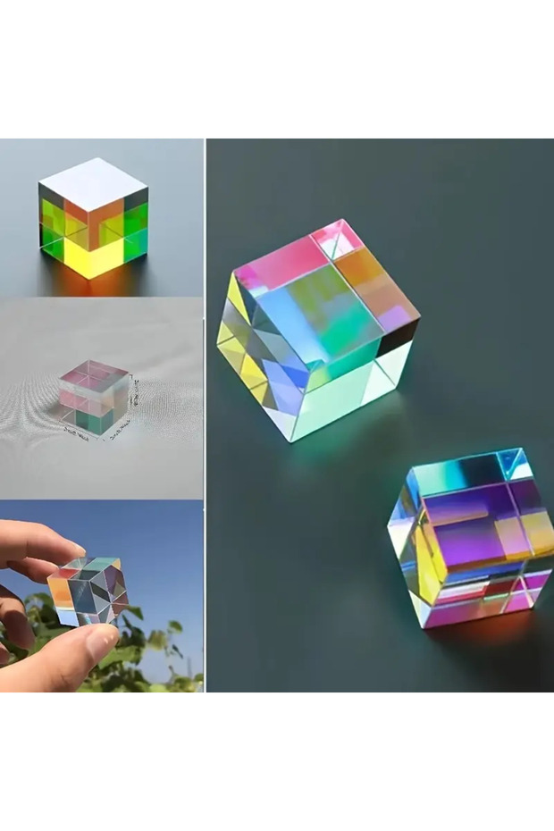 مكعب X-Cube الزجاجي البصري ثنائي اللون: منشور مقسم شعاع RGB، هدية تعليمية، صف...