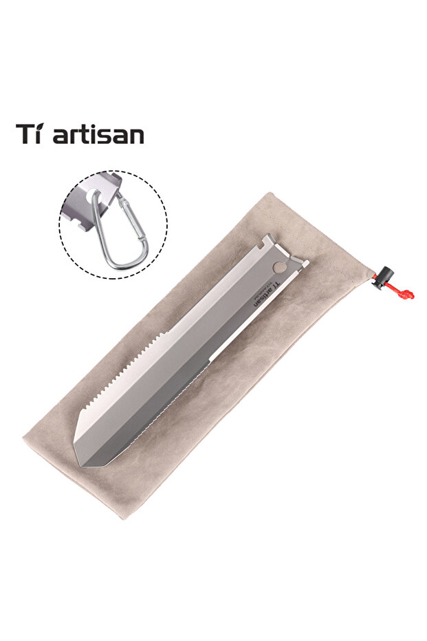 مجرفة تخييم Tiartisan Titanium مسننة لاستخراج التربة أداة تخييم متعددة الوظائف