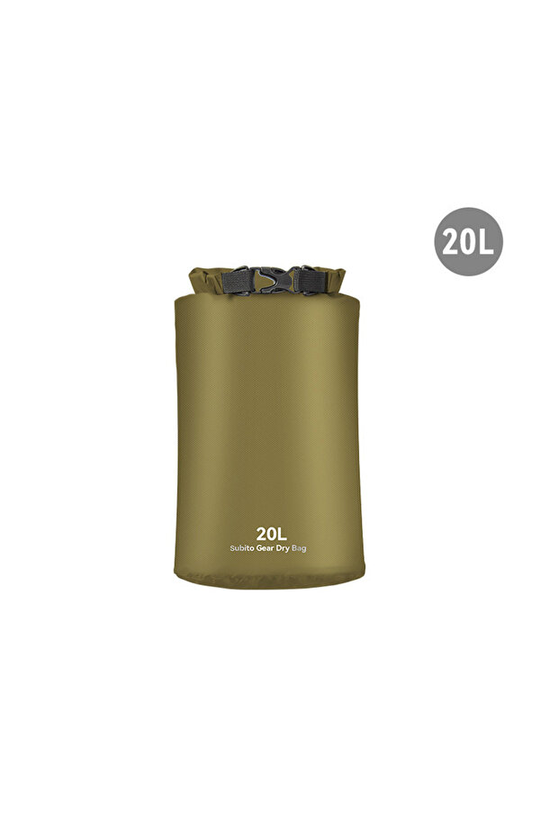Army green 20L Ultralight Dry Sack Waterproof Dry Bag Outdoors Stuff Sacks for Camping Hiking Kayaki