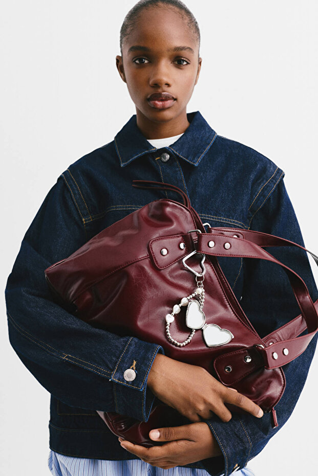 Süsleme detaylı shopper çanta - 1