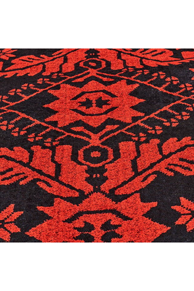 Soft Ruby Afgan Desenli Halı - Kırmızı - 160x230 cm - 4