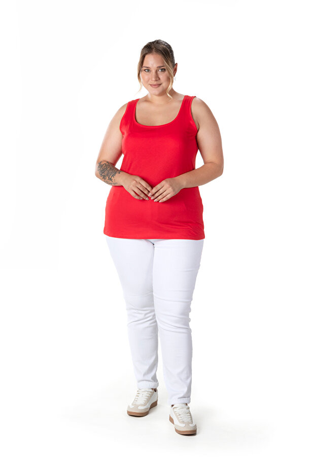 قميص داخلي أساسي بدون أكمام مقاس كبير 1097164 - 4