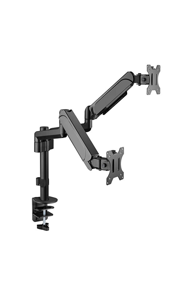 SH48 C024 Dual Monitor Pole-Mounted Gas Spring Arm 17–32", VESA 100x100, 9kg Black