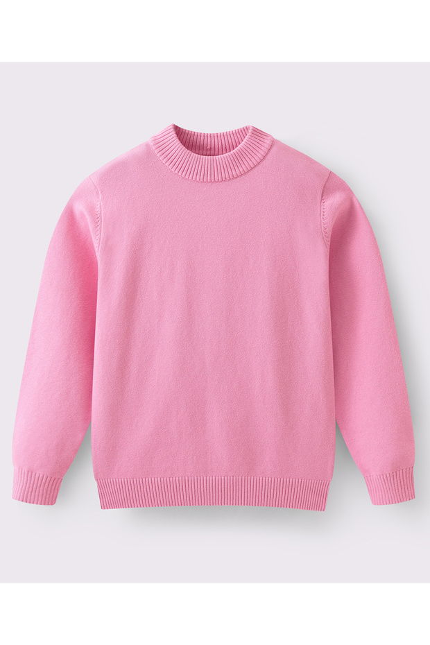 بلوفر بأكمام كاملة - وردي - 1