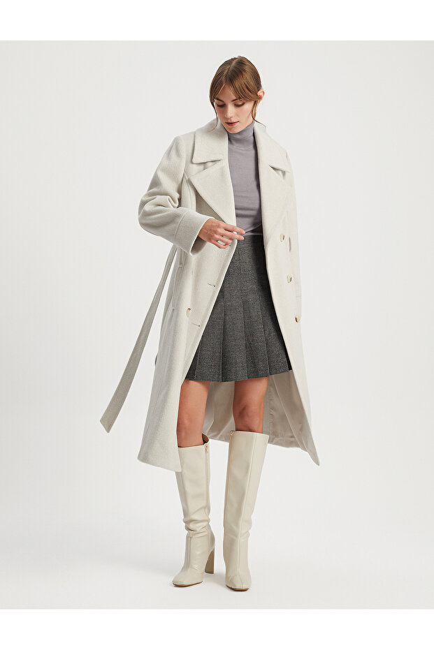 Yun Mixed Double Collar Coat - 3
