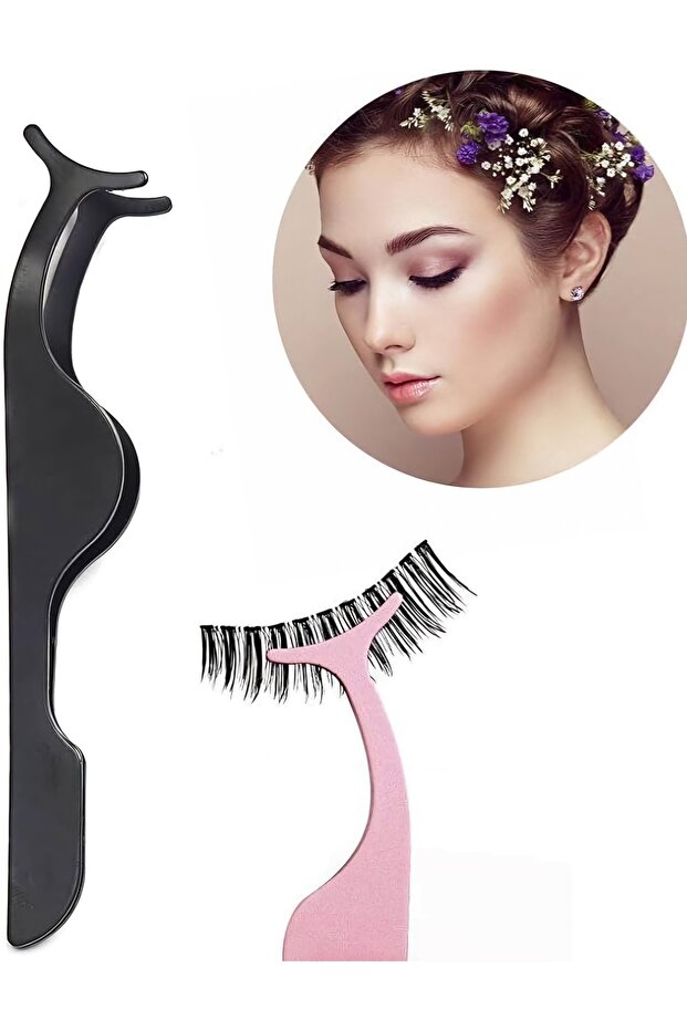 Takma Kirpik Aparatı Cımbızı, Kirpik Tutucu, Kirpik Yapıştırma Aparatı Kaş Kirpik Fırçası - 1