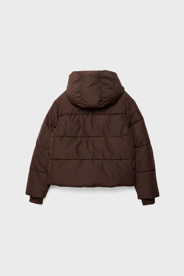 Kapüşonlu kapitone mont - 7