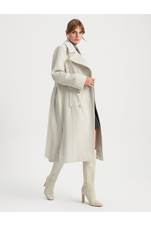 Yun Mixed Double Collar Coat - 4