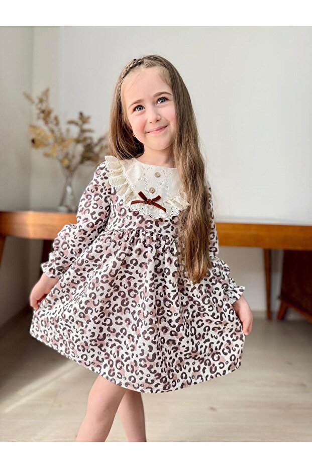 Dívčí šaty bavlněné se vzorem - 1