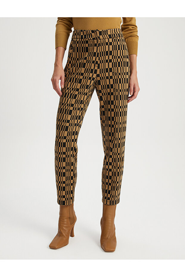 Viscose Mixed Pattern Carrot Pants - 3