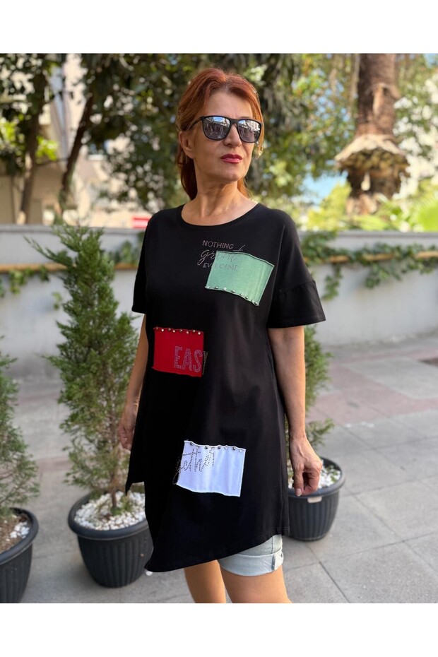 Stone Detail Tunic Darling Black