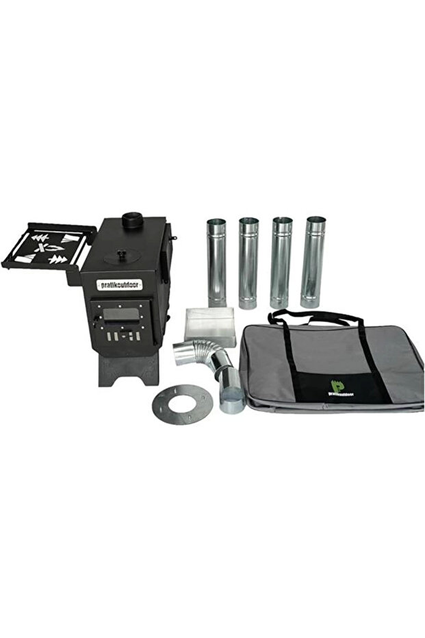 Kurutmalıklı Kuzineli Kamp Ve Çadır Sobası Katlanır Ayaklı Kamp Sobası Çantalı - 6