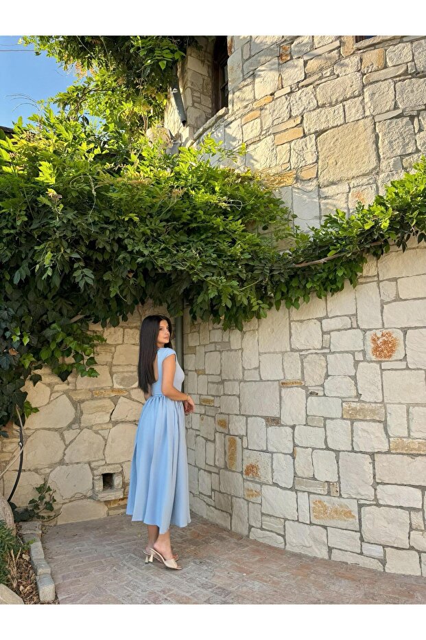 Aqua Mavi Elbise - 2