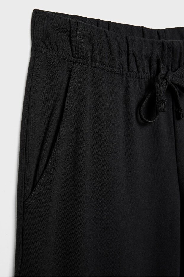 Relaxed Fit Bağcıklı Çan Paça Pantolon - 8
