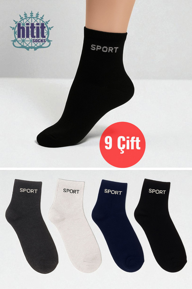 Men's 9 Pairs Cotton Casual Sport Written Summer Breathable Short Socks