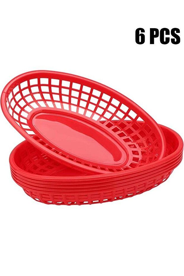 Bread Baskets, Reusable Oval Plastic Food Serving Baskets, Microwave& Dishwasher Safe Food Grade Pl