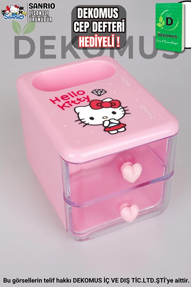 "Dekomus Pocket Notebook with Gift" New Season Licensed Hello Kitty Desk Sticker with Pen
