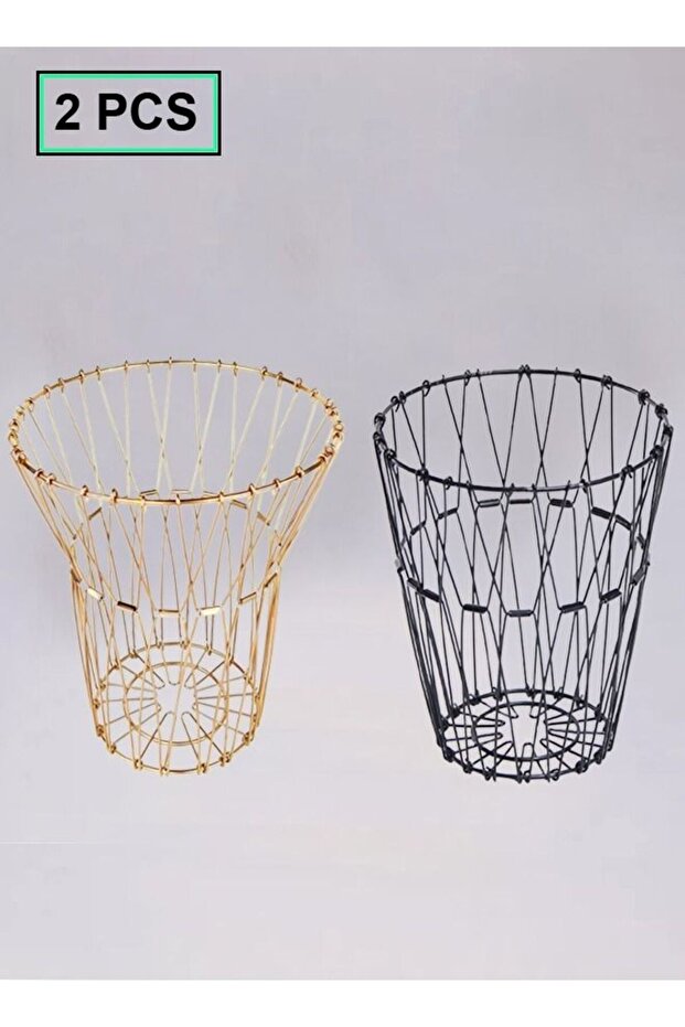 2 Pieces Multipurpose Flexible Wire Multi Shape Hollow Stainless Steel Folding Storage Fruit Basket