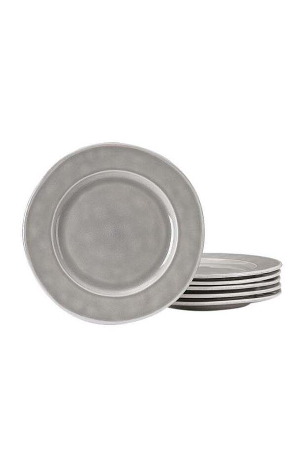 Aurora 6 Piece Reactive Glaze Dinner Plates in 10.25 inches, Scratch Resistant, Microwave & Dishwas