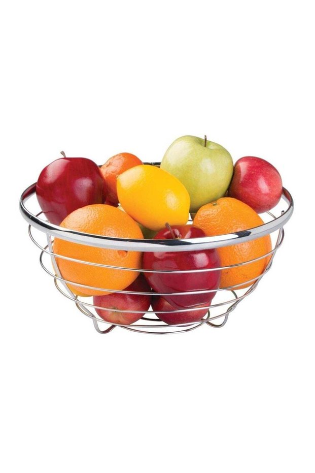 SS Fruit Bowl Centerpiece for Kitchen and Dining Room Countertops, Tables, Buffets, Refrigerators (