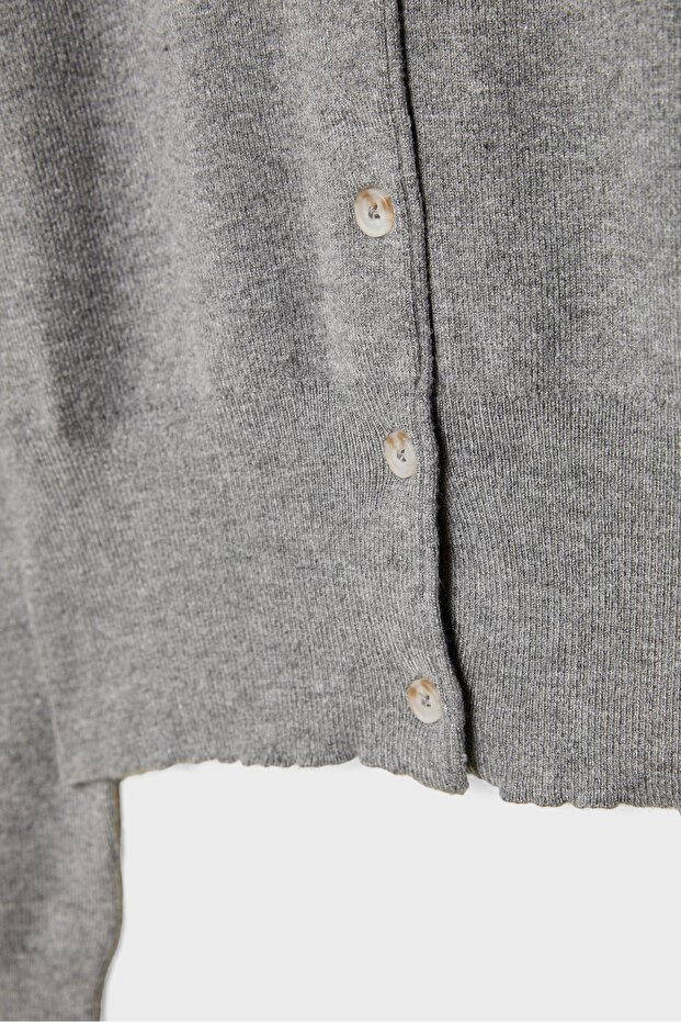 Düğmeli Triko Hırka - 8