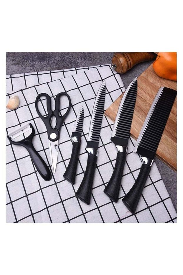 Chef Knife Block Cutting Sets Black Professional Kitchen Knife Set High Carbon Stainless Steel